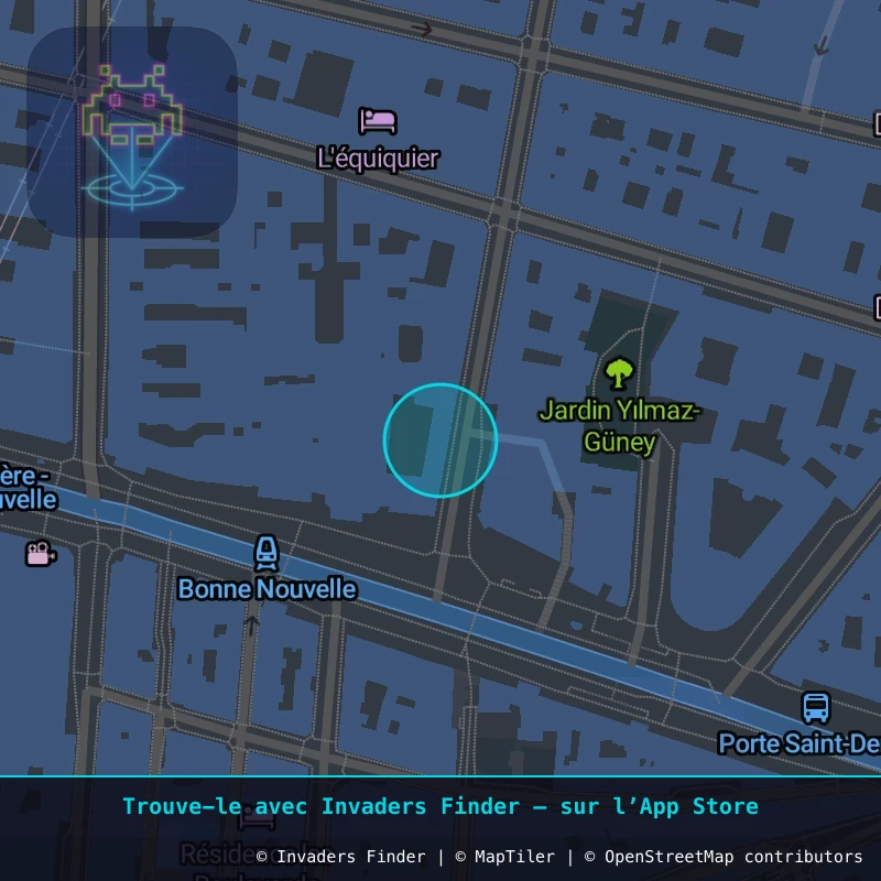Zone approximative de l'invader PA_1392, dans le quartier 10e arrondissement de Paris à Paris. Emplacement exact disponible dans l'app Invaders Finder.