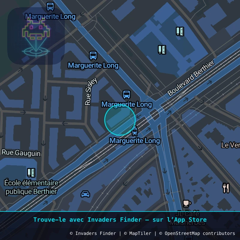 Zone approximative de l'invader PA_1396, dans le quartier 17e arrondissement de Paris à Paris. Emplacement exact disponible dans l'app Invaders Finder.