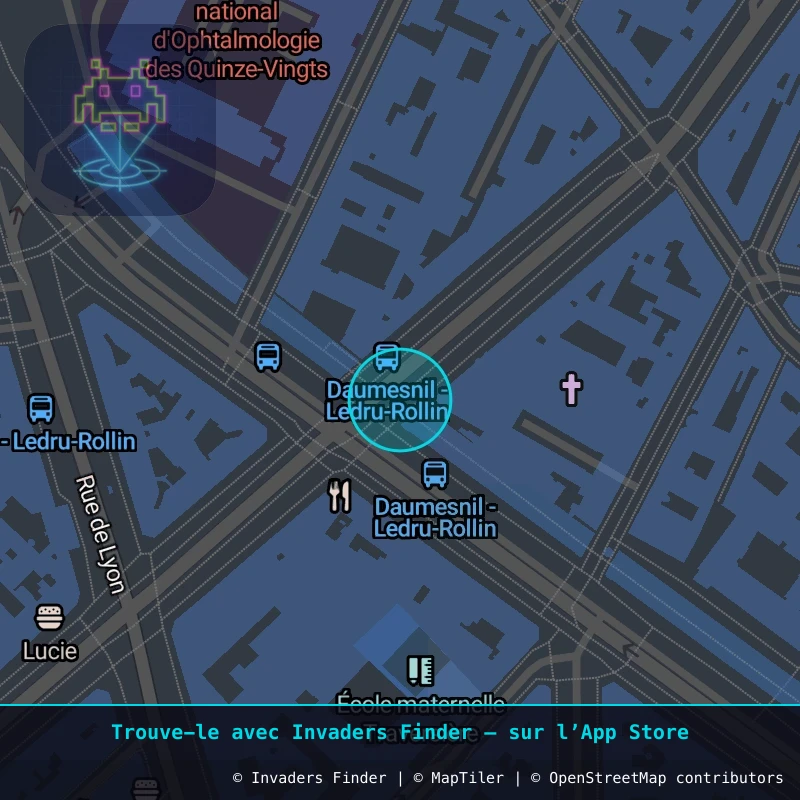 Zone approximative de l'invader PA_14, dans le quartier 12e arrondissement de Paris à Paris. Emplacement exact disponible dans l'app Invaders Finder.