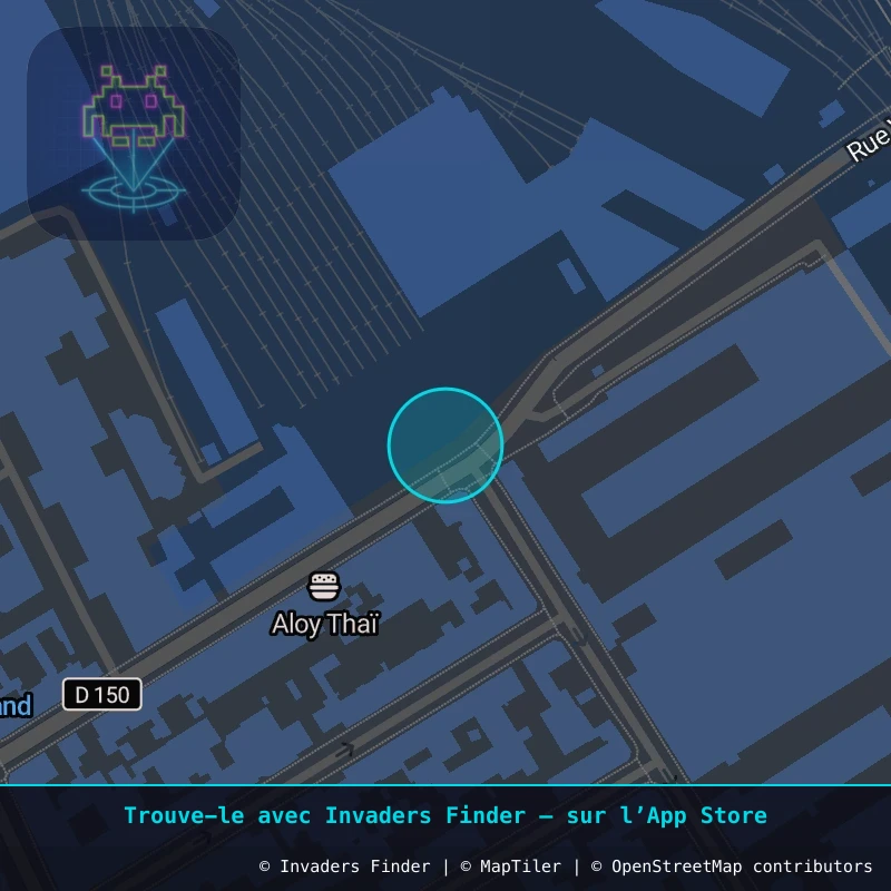 Zone approximative de l'invader PA_1415, dans le quartier Paris métropolitain (PA94) à Paris. Emplacement exact disponible dans l'app Invaders Finder.