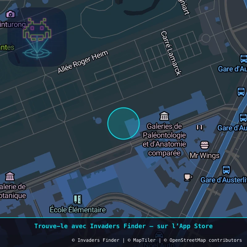Zone approximative de l'invader PA_1417, dans le quartier 5e arrondissement de Paris à Paris. Emplacement exact disponible dans l'app Invaders Finder.