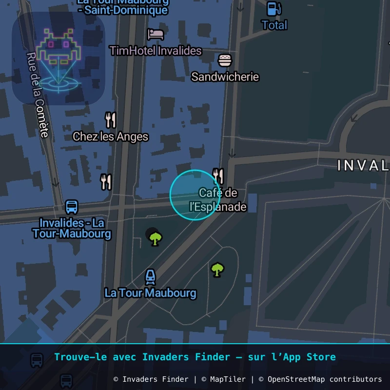 Zone approximative de l'invader PA_1449, dans le quartier 7e arrondissement de Paris à Paris. Emplacement exact disponible dans l'app Invaders Finder.