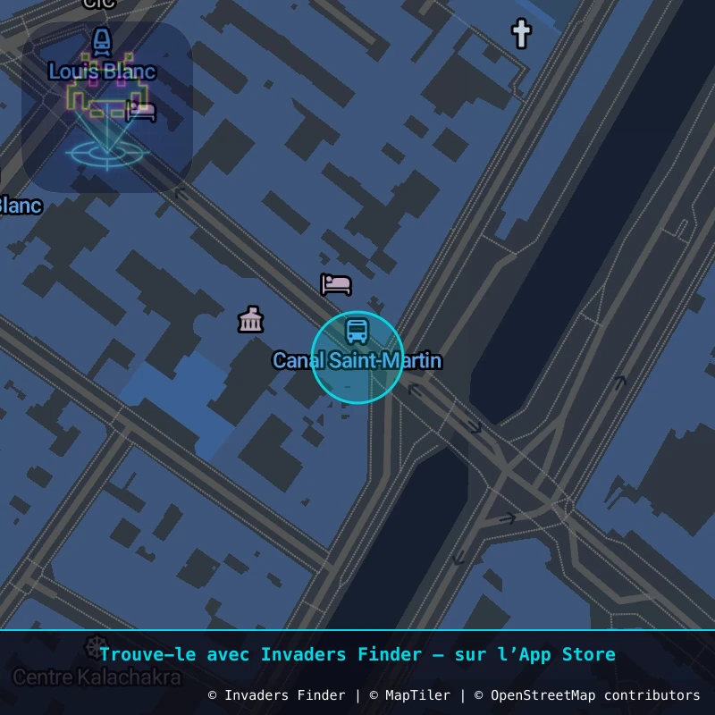 Zone approximative de l'invader PA_1471, dans le quartier 10e arrondissement de Paris à Paris. Emplacement exact disponible dans l'app Invaders Finder.