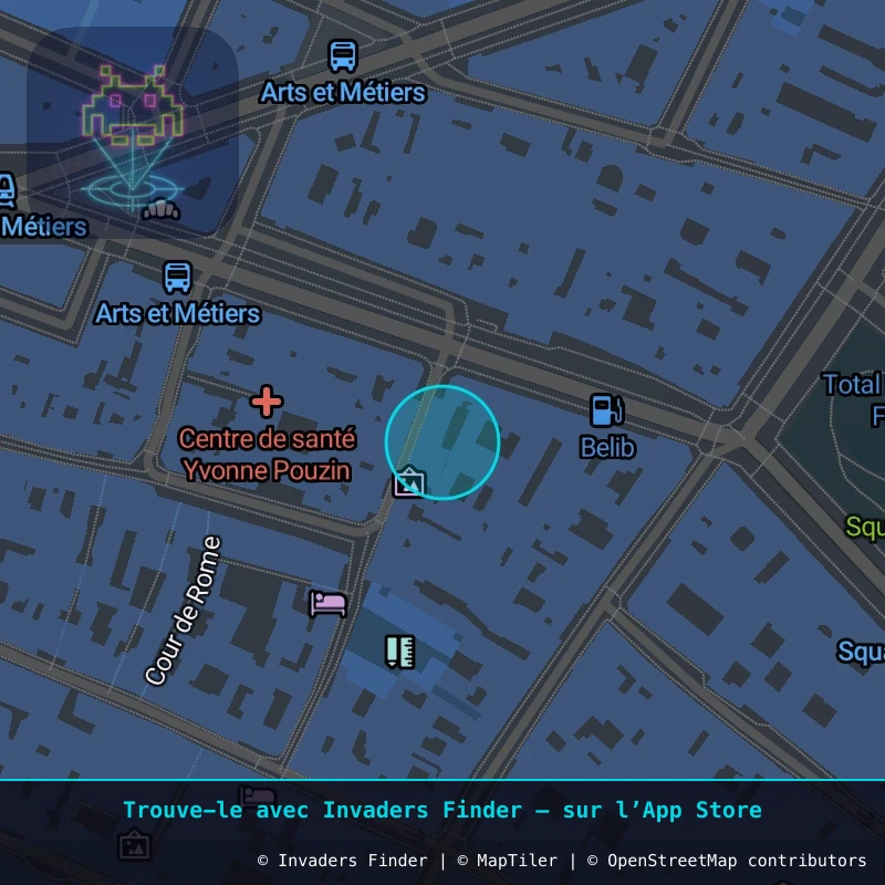 Zone approximative de l'invader PA_1473, dans le quartier 3e arrondissement de Paris à Paris. Emplacement exact disponible dans l'app Invaders Finder.