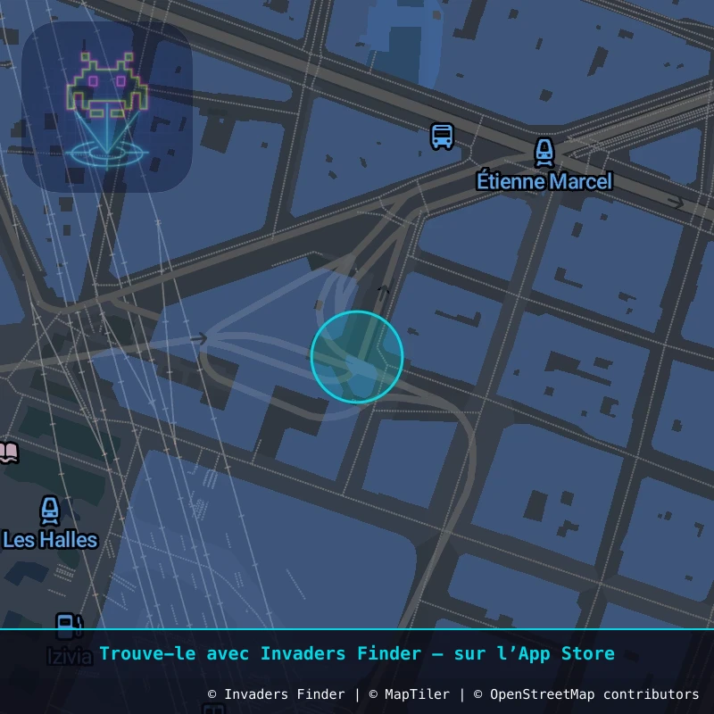 Zone approximative de l'invader PA_1480, dans le quartier 1er arrondissement de Paris à Paris. Emplacement exact disponible dans l'app Invaders Finder.