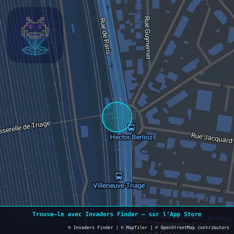 Zone approximative de l'invader PA_1482, dans le quartier Paris métropolitain (PA94) à Paris. Emplacement exact disponible dans l'app Invaders Finder.
