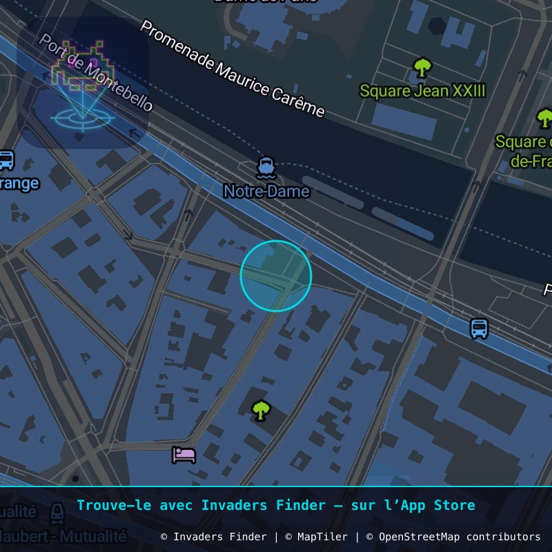 Zone approximative de l'invader PA_1503, dans le quartier 5e arrondissement de Paris à Paris. Emplacement exact disponible dans l'app Invaders Finder.