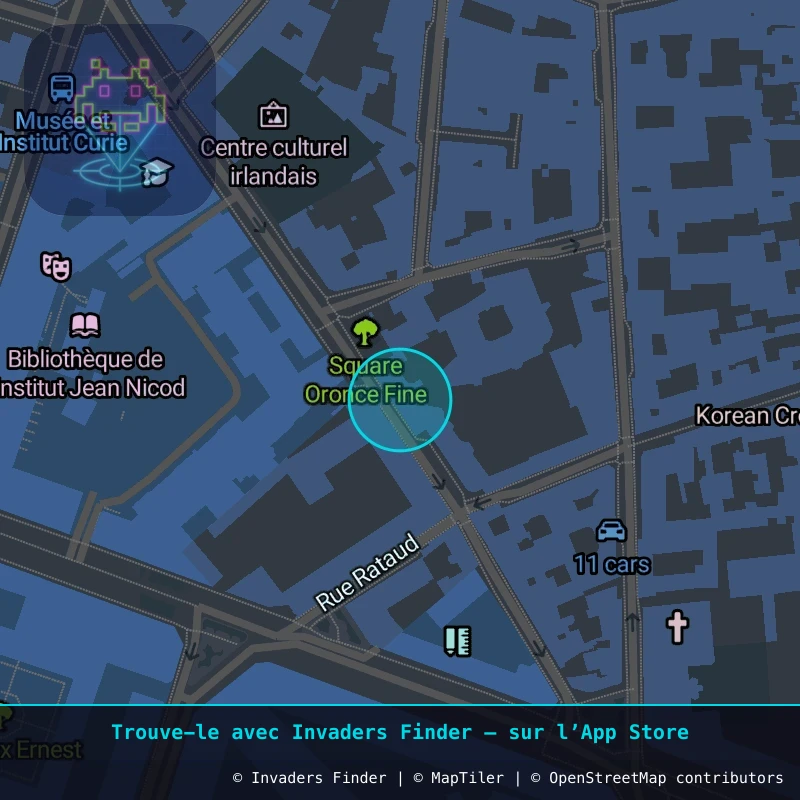 Zone approximative de l'invader PA_151, dans le quartier 5e arrondissement de Paris à Paris. Emplacement exact disponible dans l'app Invaders Finder.