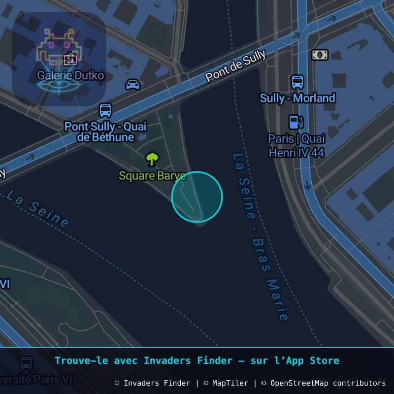Zone approximative de l'invader PA_1516, dans le quartier 4e arrondissement de Paris à Paris. Emplacement exact disponible dans l'app Invaders Finder.