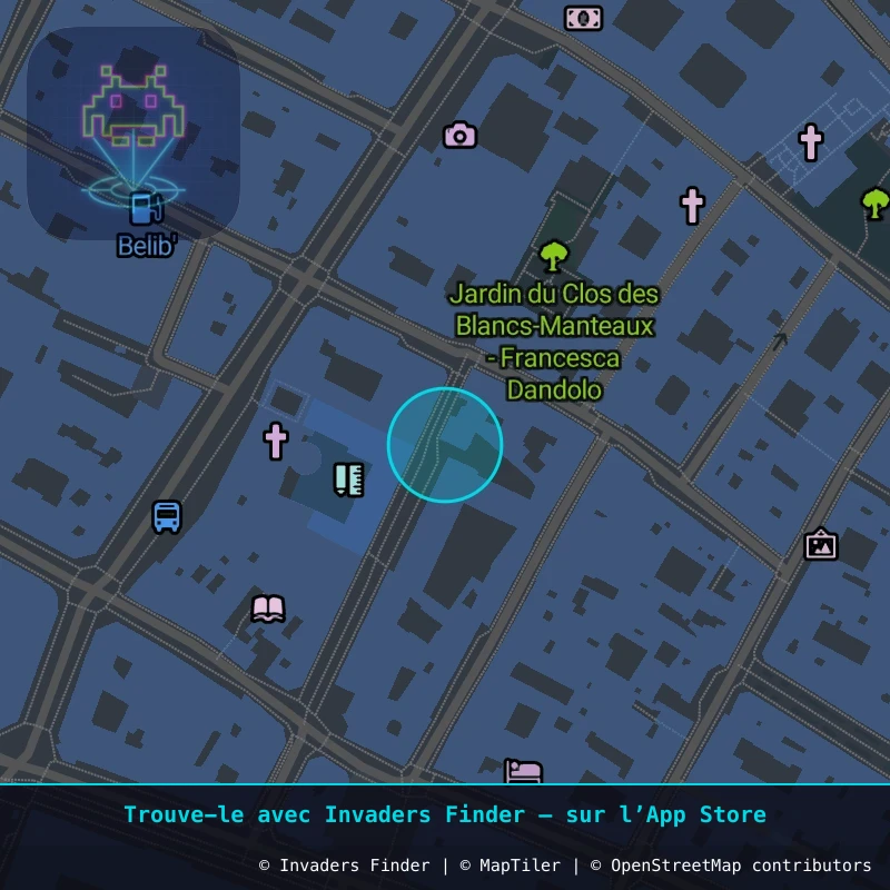 Zone approximative de l'invader PA_1529, dans le quartier 4e arrondissement de Paris à Paris. Emplacement exact disponible dans l'app Invaders Finder.