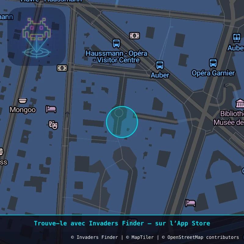 Zone approximative de l'invader PA_1542, dans le quartier 9e arrondissement de Paris à Paris. Emplacement exact disponible dans l'app Invaders Finder.