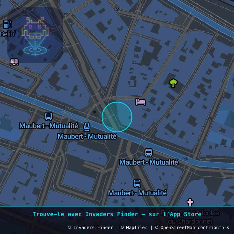 Zone approximative de l'invader PA_1545, dans le quartier 5e arrondissement de Paris à Paris. Emplacement exact disponible dans l'app Invaders Finder.