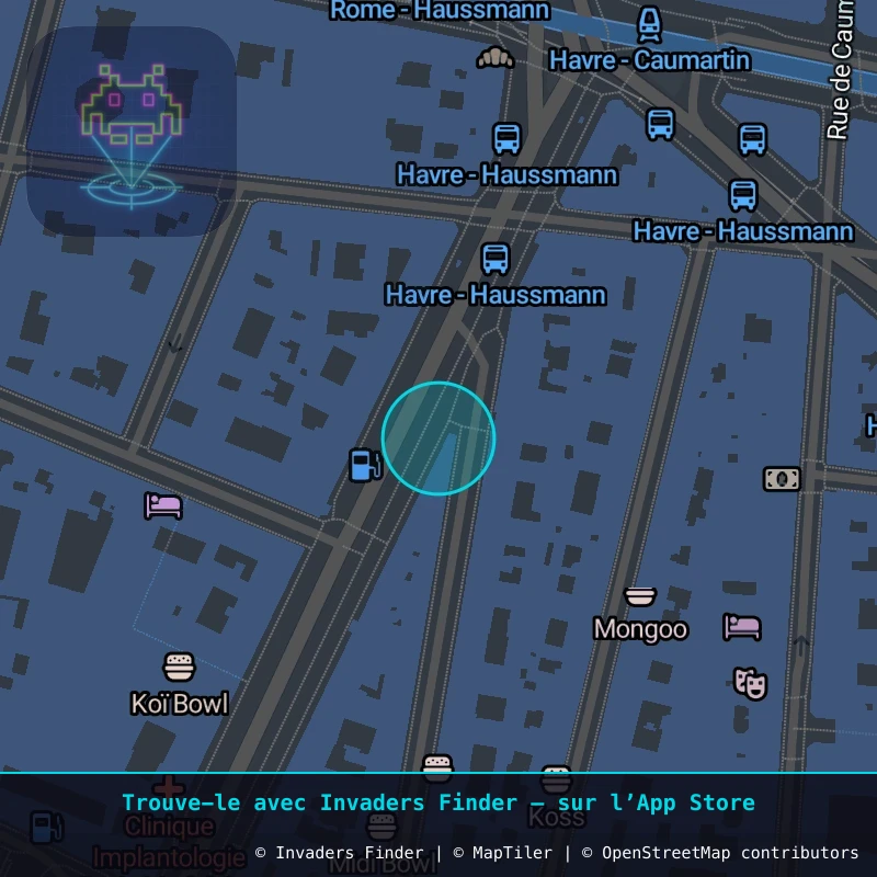 Zone approximative de l'invader PA_1546, dans le quartier 8e arrondissement de Paris à Paris. Emplacement exact disponible dans l'app Invaders Finder.