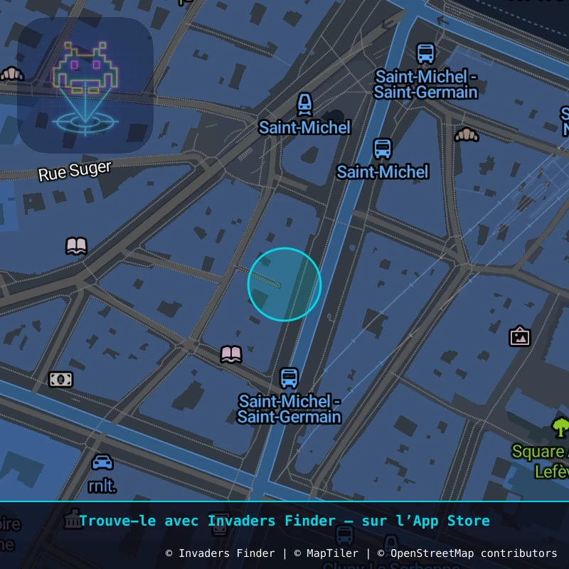 Zone approximative de l'invader PA_1550, dans le quartier 6e arrondissement de Paris à Paris. Emplacement exact disponible dans l'app Invaders Finder.