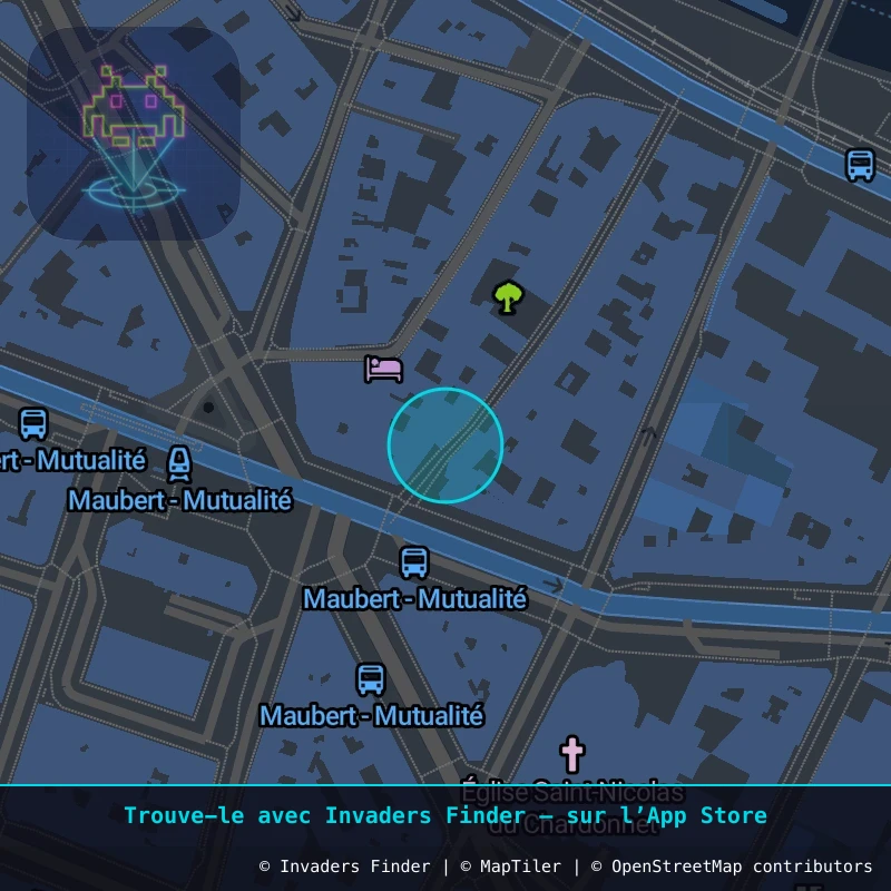Zone approximative de l'invader PA_1551, dans le quartier 5e arrondissement de Paris à Paris. Emplacement exact disponible dans l'app Invaders Finder.