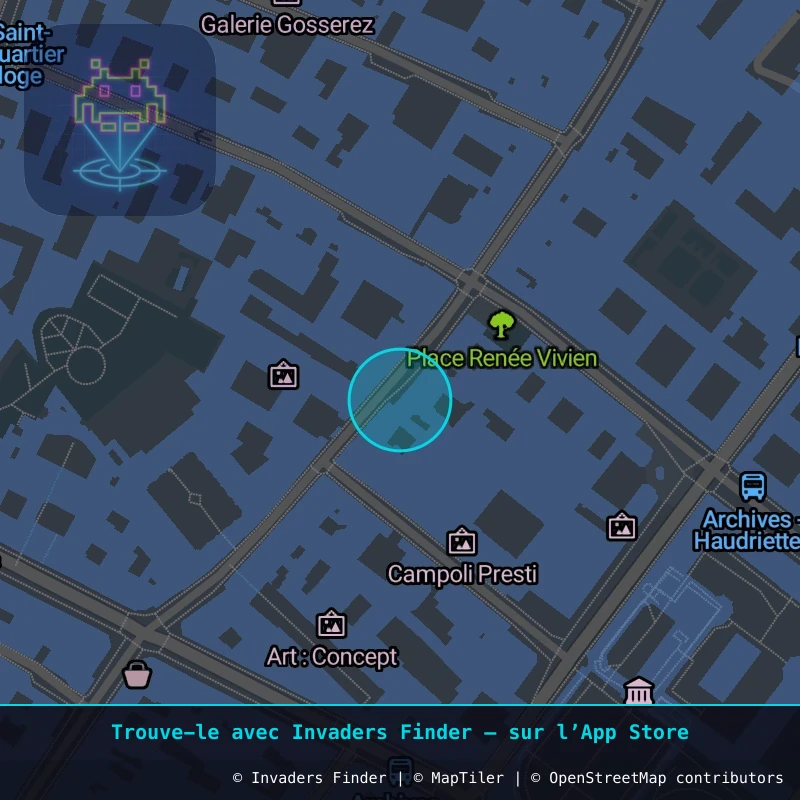 Zone approximative de l'invader PA_1552, dans le quartier 3e arrondissement de Paris à Paris. Emplacement exact disponible dans l'app Invaders Finder.