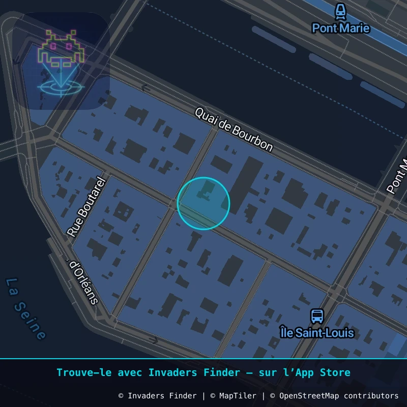 Zone approximative de l'invader PA_1558, dans le quartier 4e arrondissement de Paris à Paris. Emplacement exact disponible dans l'app Invaders Finder.