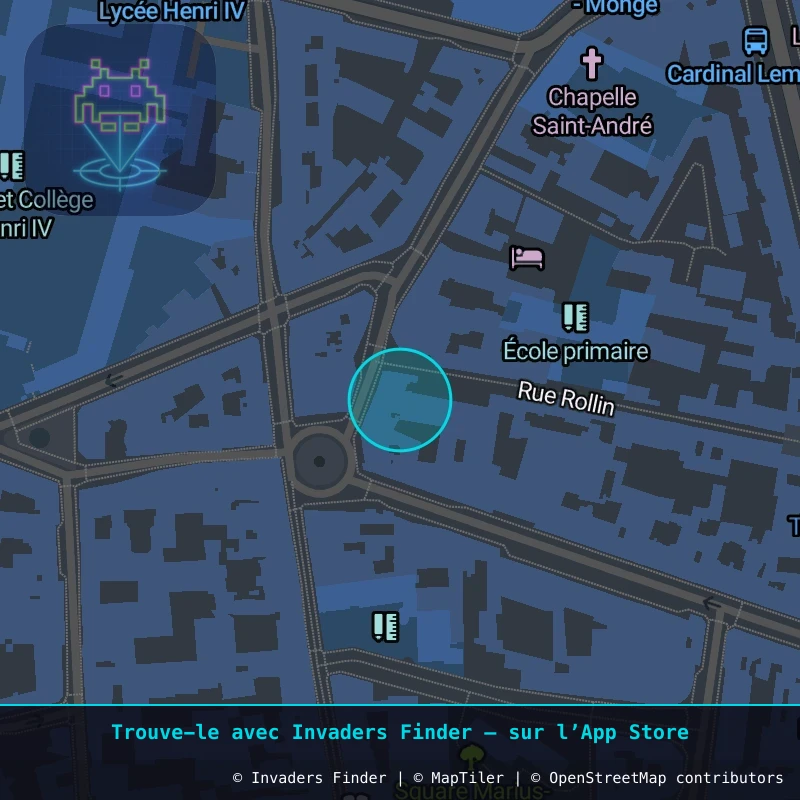 Zone approximative de l'invader PA_1559, dans le quartier 5e arrondissement de Paris à Paris. Emplacement exact disponible dans l'app Invaders Finder.
