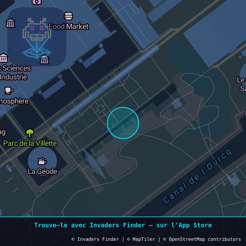 Zone approximative de l'invader PA_1572, dans le quartier 19e arrondissement de Paris à Paris. Emplacement exact disponible dans l'app Invaders Finder.