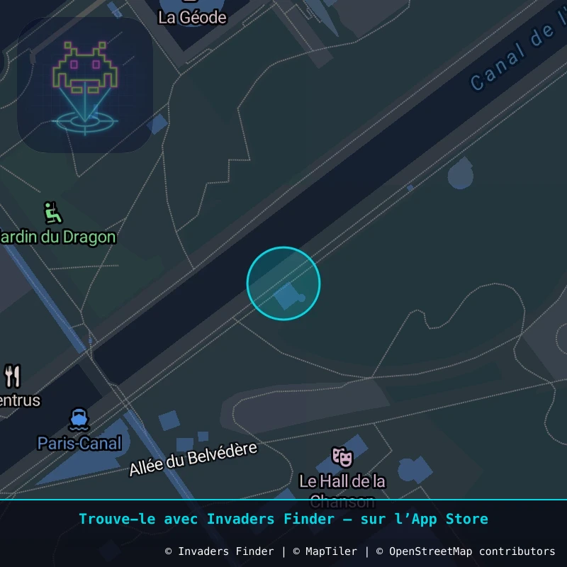 Zone approximative de l'invader PA_1578, dans le quartier 19e arrondissement de Paris à Paris. Emplacement exact disponible dans l'app Invaders Finder.