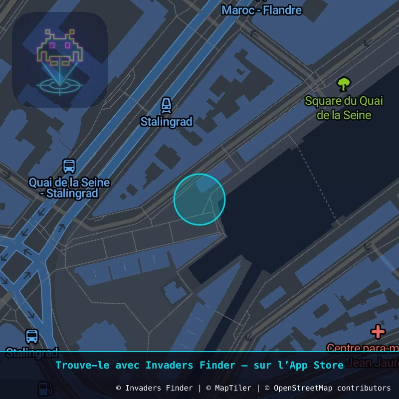 Zone approximative de l'invader PA_162, dans le quartier 19e arrondissement de Paris à Paris. Emplacement exact disponible dans l'app Invaders Finder.