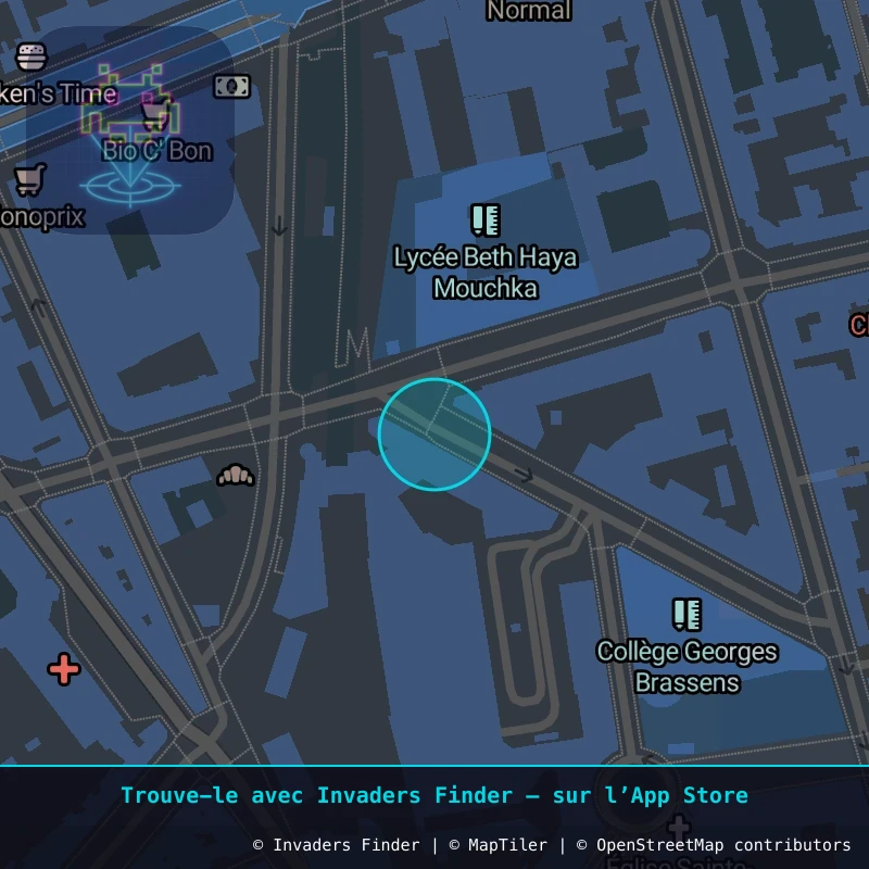 Zone approximative de l'invader PA_166, dans le quartier 19e arrondissement de Paris à Paris. Emplacement exact disponible dans l'app Invaders Finder.