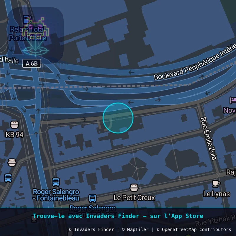 Zone approximative de l'invader PA_17, dans le quartier 13e arrondissement de Paris à Paris. Emplacement exact disponible dans l'app Invaders Finder.
