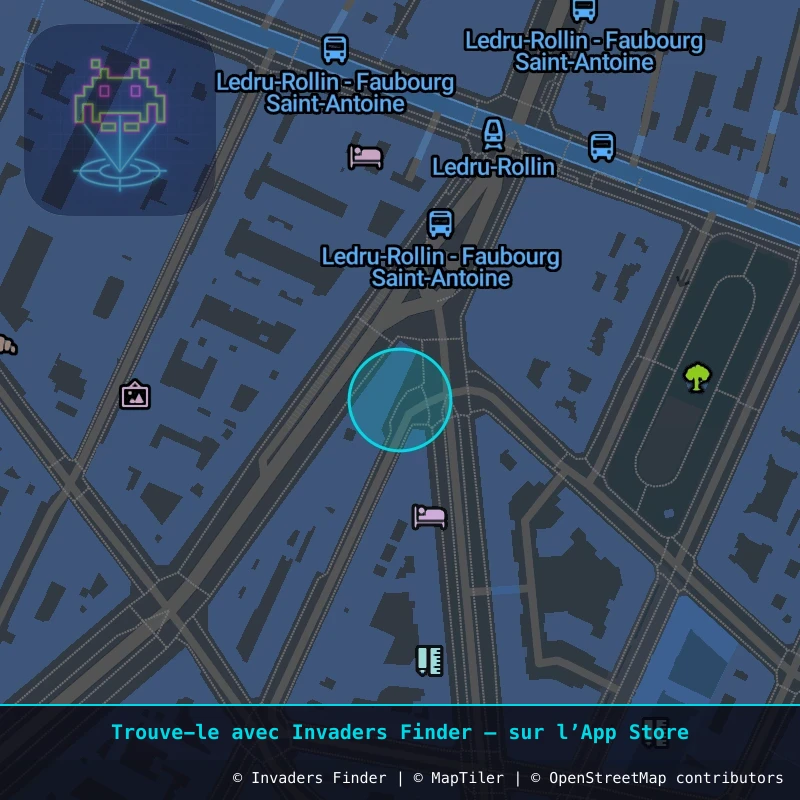 Zone approximative de l'invader PA_173, dans le quartier 12e arrondissement de Paris à Paris. Emplacement exact disponible dans l'app Invaders Finder.