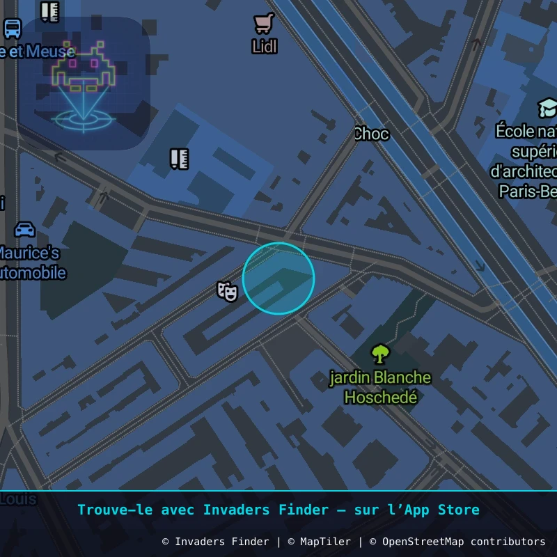 Zone approximative de l'invader PA_198, dans le quartier 10e arrondissement de Paris à Paris. Emplacement exact disponible dans l'app Invaders Finder.