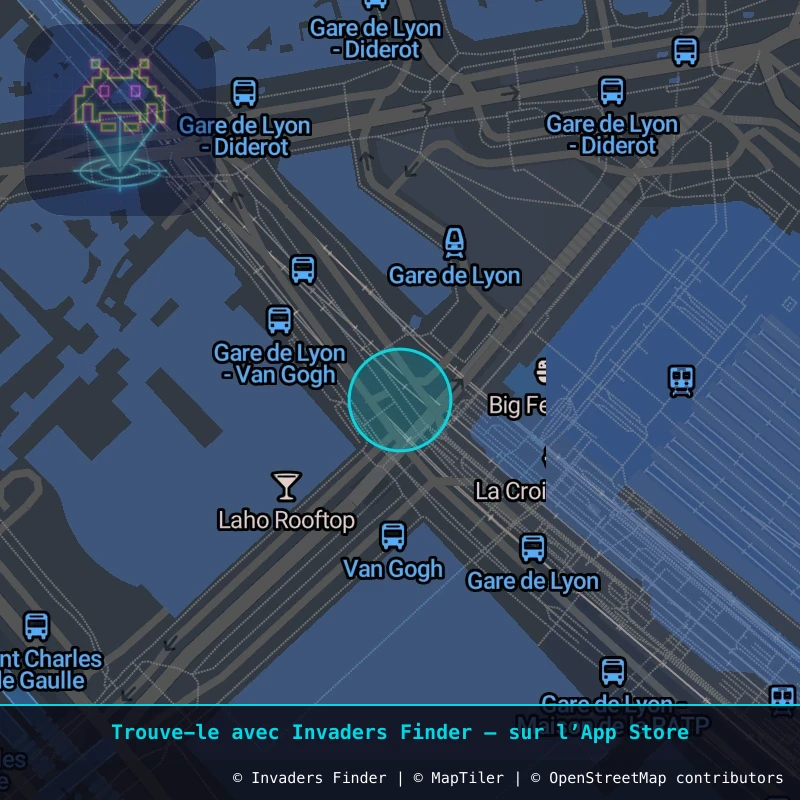 Zone approximative de l'invader PA_200, dans le quartier 12e arrondissement de Paris à Paris. Emplacement exact disponible dans l'app Invaders Finder.