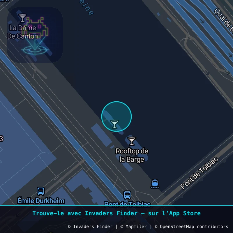Zone approximative de l'invader PA_209, dans le quartier 13e arrondissement de Paris à Paris. Emplacement exact disponible dans l'app Invaders Finder.