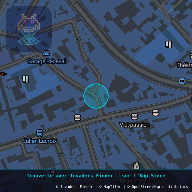 Zone approximative de l'invader PA_221, dans le quartier 19e arrondissement de Paris à Paris. Emplacement exact disponible dans l'app Invaders Finder.
