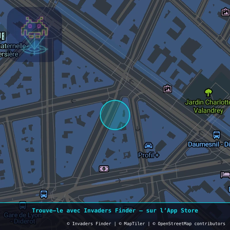Zone approximative de l'invader PA_243, dans le quartier 12e arrondissement de Paris à Paris. Emplacement exact disponible dans l'app Invaders Finder.