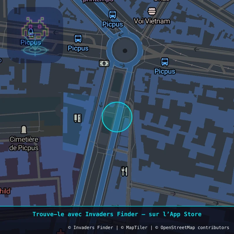 Zone approximative de l'invader PA_261, dans le quartier 12e arrondissement de Paris à Paris. Emplacement exact disponible dans l'app Invaders Finder.