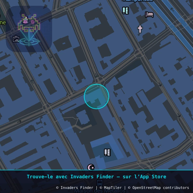 Zone approximative de l'invader PA_271, dans le quartier 11e arrondissement de Paris à Paris. Emplacement exact disponible dans l'app Invaders Finder.