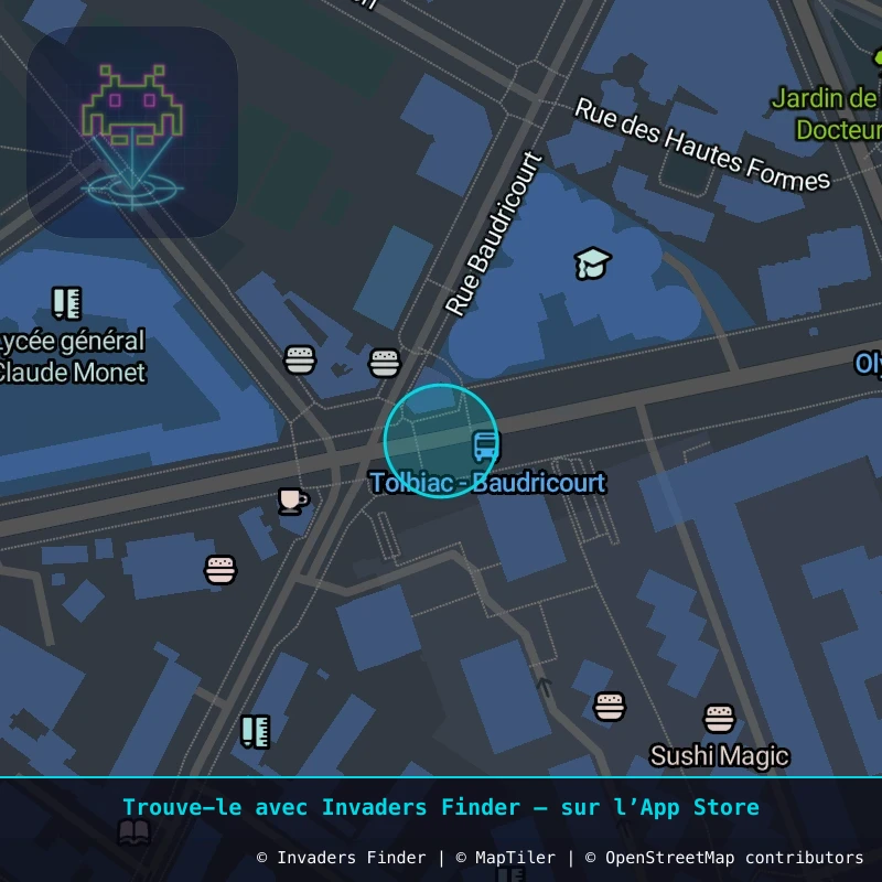 Zone approximative de l'invader PA_272, dans le quartier 13e arrondissement de Paris à Paris. Emplacement exact disponible dans l'app Invaders Finder.