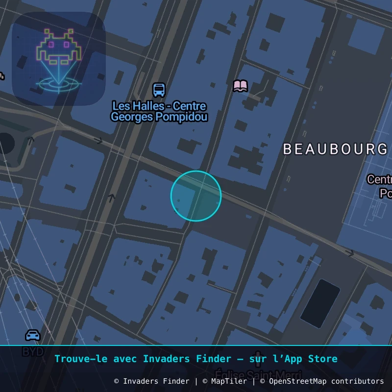 Zone approximative de l'invader PA_273, dans le quartier 4e arrondissement de Paris à Paris. Emplacement exact disponible dans l'app Invaders Finder.