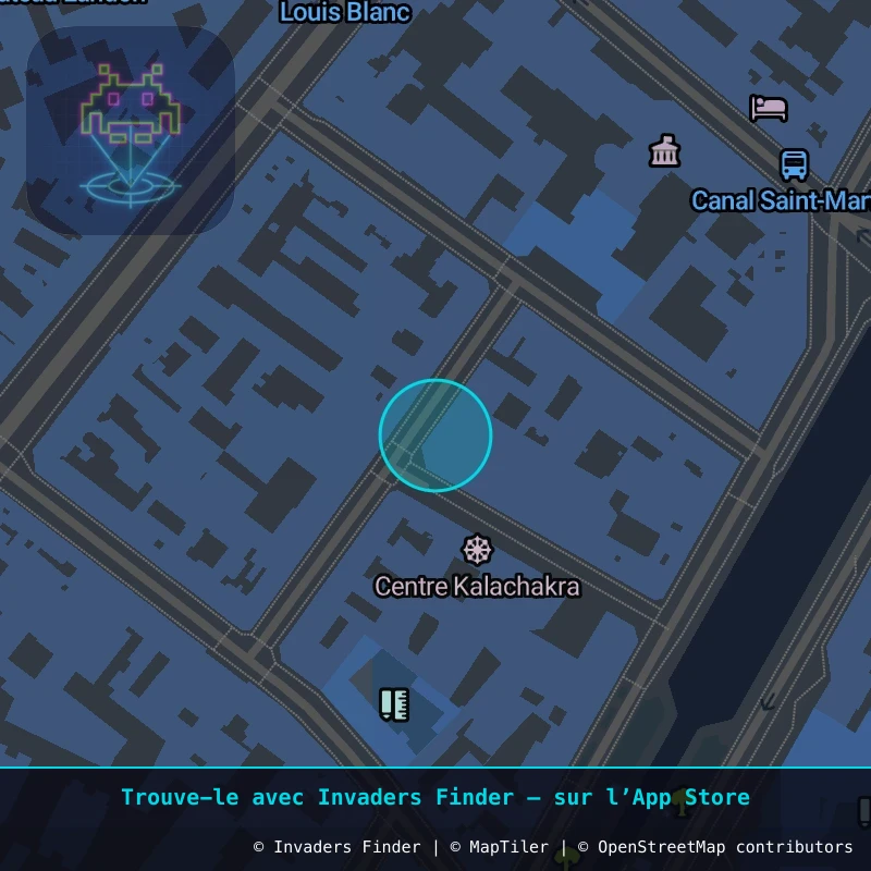 Zone approximative de l'invader PA_275, dans le quartier 10e arrondissement de Paris à Paris. Emplacement exact disponible dans l'app Invaders Finder.
