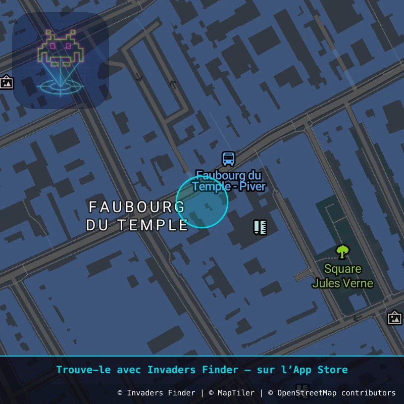 Zone approximative de l'invader PA_293, dans le quartier 11e arrondissement de Paris à Paris. Emplacement exact disponible dans l'app Invaders Finder.