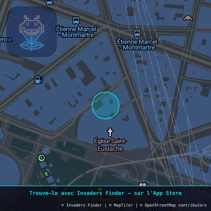 Zone approximative de l'invader PA_295, dans le quartier 1er arrondissement de Paris à Paris. Emplacement exact disponible dans l'app Invaders Finder.