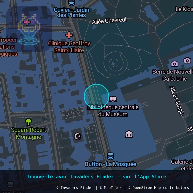 Zone approximative de l'invader PA_305, dans le quartier 5e arrondissement de Paris à Paris. Emplacement exact disponible dans l'app Invaders Finder.