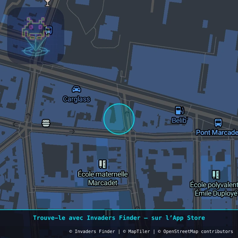 Zone approximative de l'invader PA_336, dans le quartier 18e arrondissement de Paris à Paris. Emplacement exact disponible dans l'app Invaders Finder.
