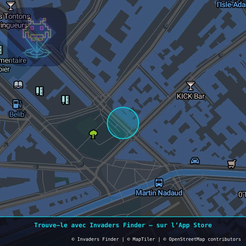 Approximate area of invader PA_339, in the 20th arrondissement, Paris area of Paris. Exact location available in the Invaders Finder app.