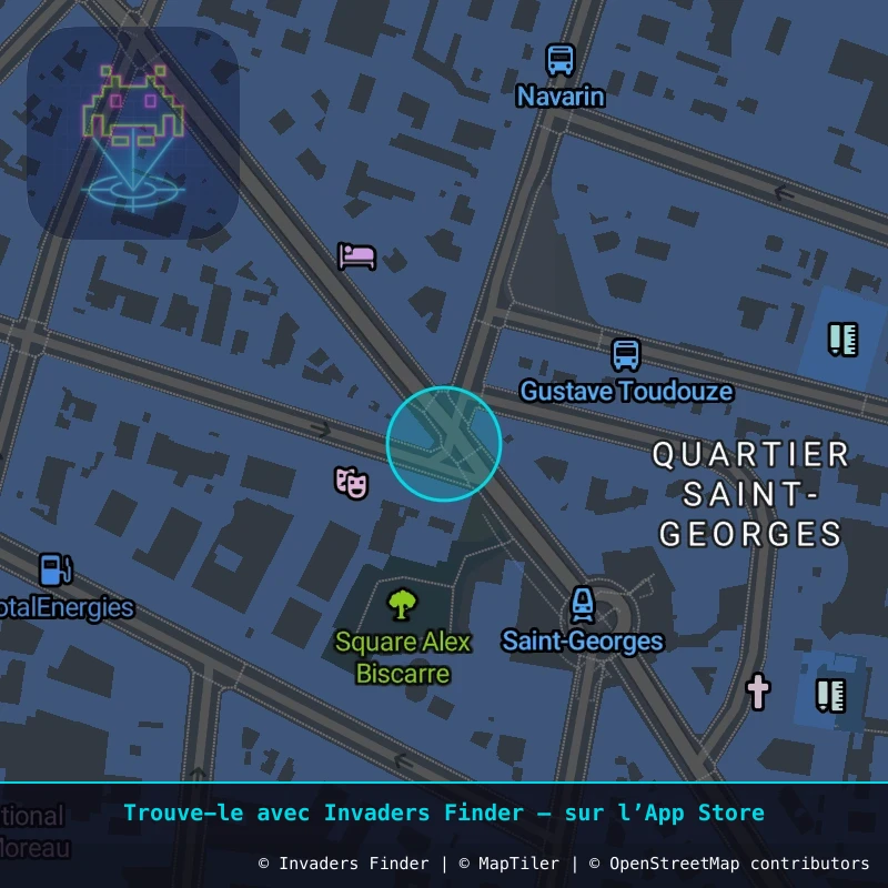 Zone approximative de l'invader PA_342, dans le quartier 9e arrondissement de Paris à Paris. Emplacement exact disponible dans l'app Invaders Finder.