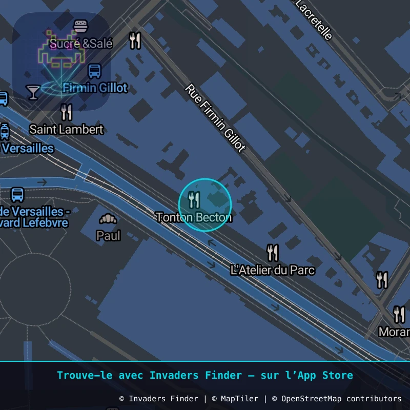 Zone approximative de l'invader PA_357, dans le quartier 15e arrondissement de Paris à Paris. Emplacement exact disponible dans l'app Invaders Finder.