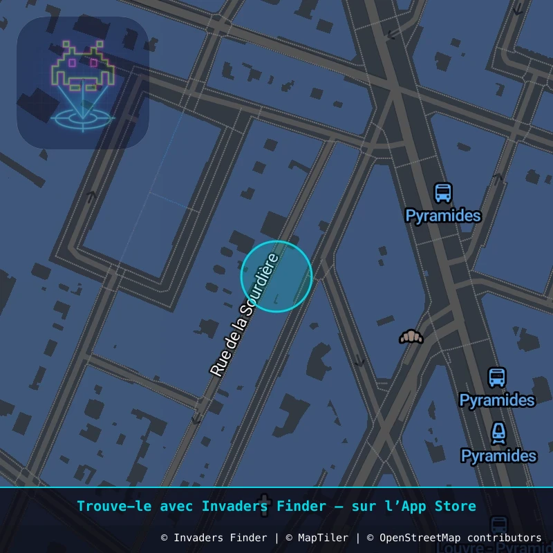 Zone approximative de l'invader PA_359, dans le quartier 1er arrondissement de Paris à Paris. Emplacement exact disponible dans l'app Invaders Finder.