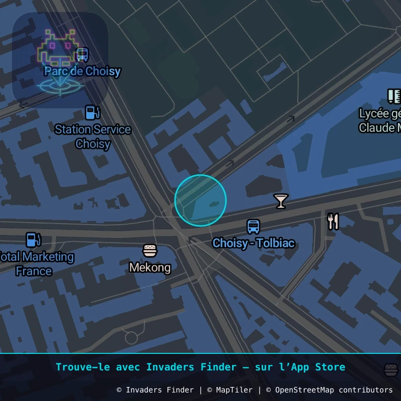 Zone approximative de l'invader PA_363, dans le quartier 13e arrondissement de Paris à Paris. Emplacement exact disponible dans l'app Invaders Finder.