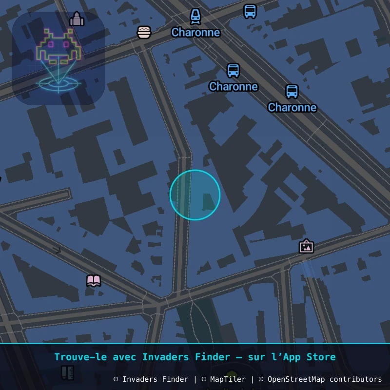 Zone approximative de l'invader PA_369, dans le quartier 11e arrondissement de Paris à Paris. Emplacement exact disponible dans l'app Invaders Finder.