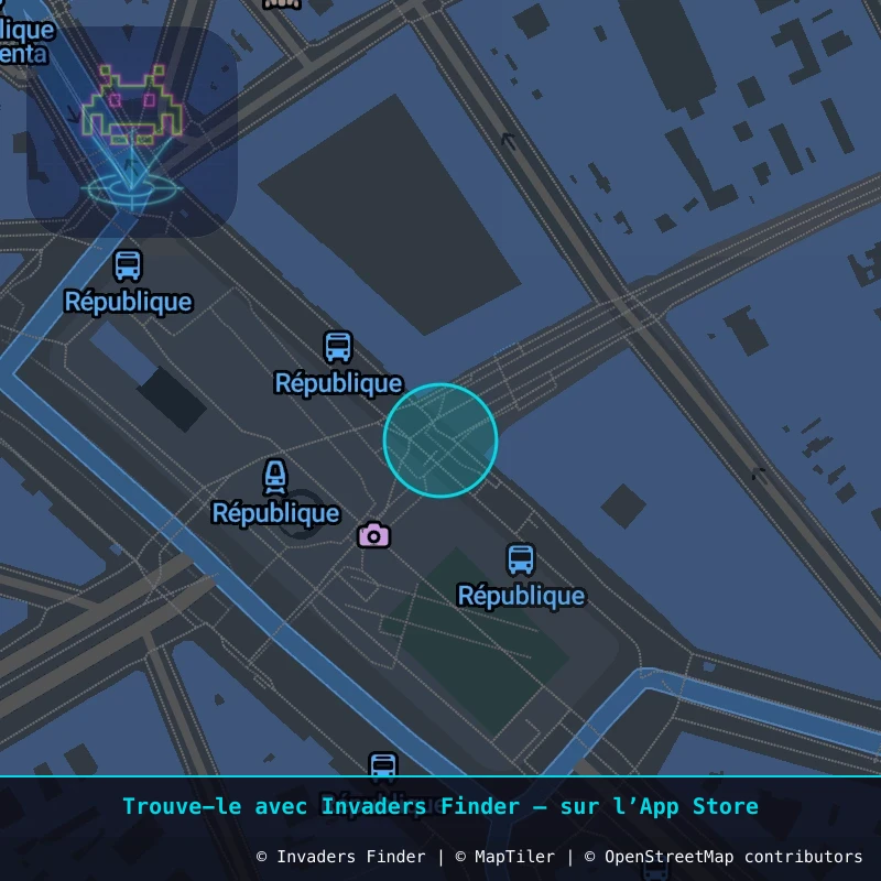 Zone approximative de l'invader PA_370, dans le quartier 10e arrondissement de Paris à Paris. Emplacement exact disponible dans l'app Invaders Finder.