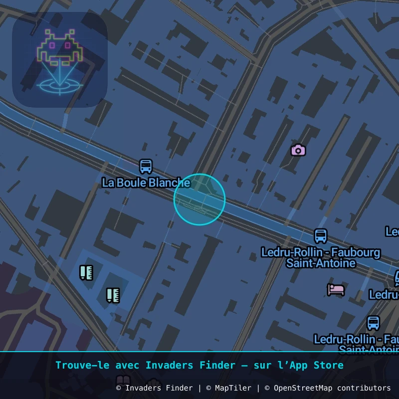 Zone approximative de l'invader PA_372, dans le quartier 11e arrondissement de Paris à Paris. Emplacement exact disponible dans l'app Invaders Finder.